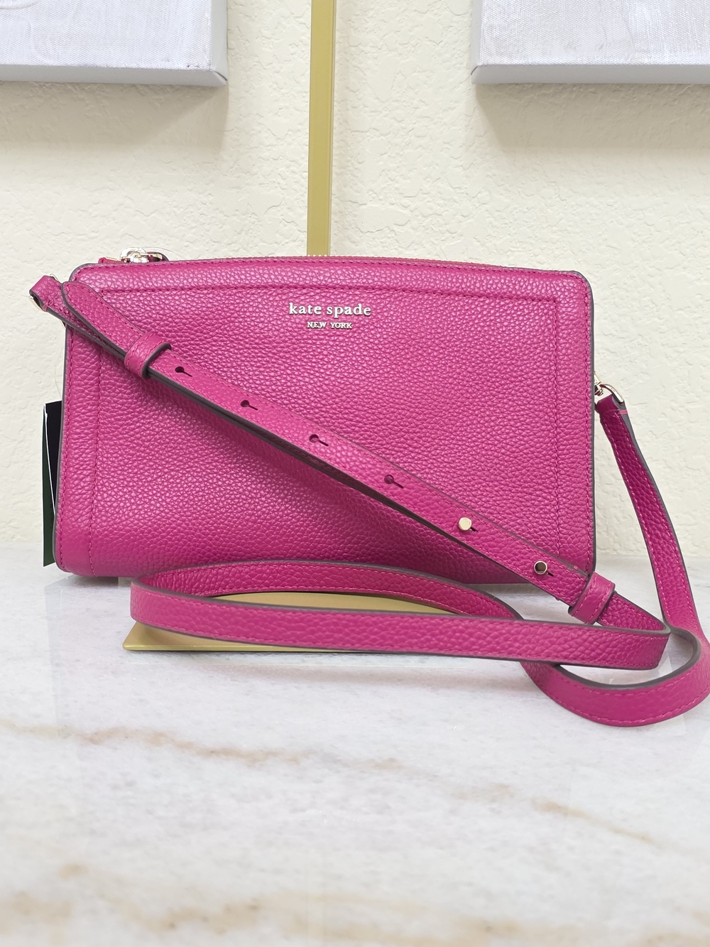 Kate Spade Knott Small Crossbody Renaissance Rose Pink Pebbled Leather NWT